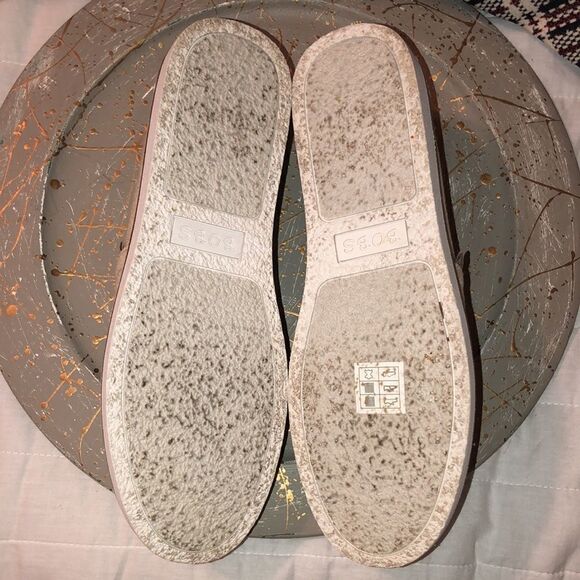 BOBS 8.5 by Sketchers Memory Foam Linen Canvas Slip On Flats Shoes - Picture 11 of 13